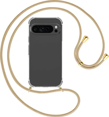 Produktbild von Handykette Backcover-Schutzhülle mit Band (Metall goldfarben) für Google Pixel 9 Pro XL (6.8'') - caramel