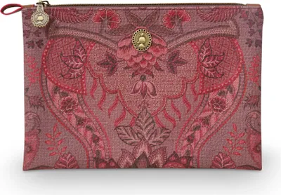 Image de Pip Studio trousse de toilette Cosmetic Flat Pouch Kyoto Festival Dark Pink vieux rose