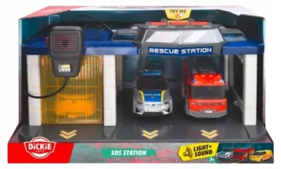 Image de Station de Sauvetage Dickie avec 3 Véhicules Sons & Lumières