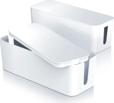 Produktbild von BEARWARE Kabelbox, Kabelmanagement Box mit Gummifüßen, Kabelaufbewahrungsbox, dezente Optik / Ladebox