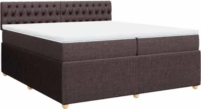 Produktbild von vidaXL Boxspringbett mit Matratze Dunkelbraun 200x200 cm Stoff