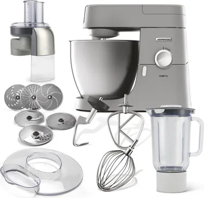Produktbild von Chef XL Küchenmaschine KVL4140S (silber, 1.200 Watt, mit Mix-Aufsatz und Gemüseschneider)