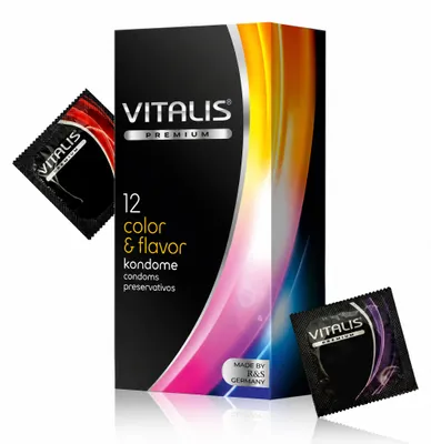 Image de Color (vitalis) - 12 préservatifs colorés et aromatisés, Image générée par une IA