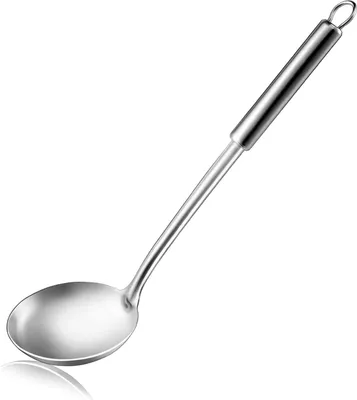 Produktbild von Suppenkelle (33,6 cm), Kochlöffel, Schöpfkelle, rostfreie Suppenkelle, Woklöffel zum Rühren, Portionieren und Servieren von Suppen in Restaurants und zu Hause, spülmaschinenfest