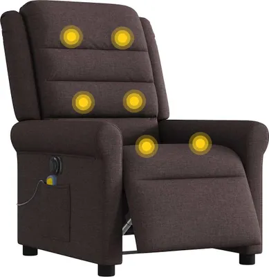 Produktbild von vidaXL Massagesessel Elektrisch Dunkelbraun Stoff