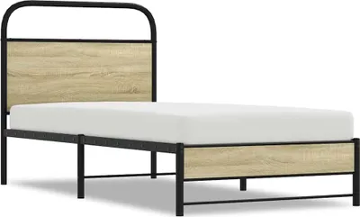 Zdjęcie produktu dla vidaXL Rama łóżka bez materaca 75x190 cm Materiał drewnopochodny dąb sonoma