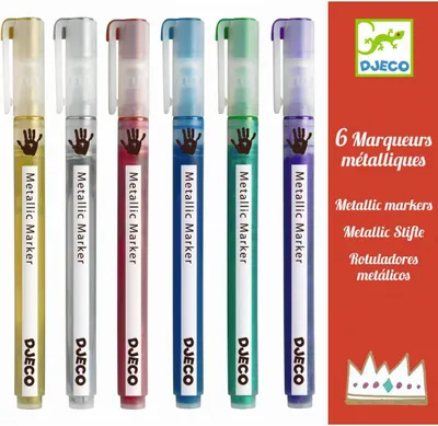 Image de Djeco - Couleurs - 6 marqueurs métalliques