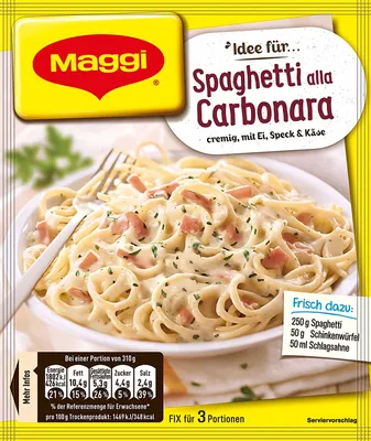 Image de 14x MAGGI - Fix - Idée pour ... - Spaghetti alla Carbonara - á 34g