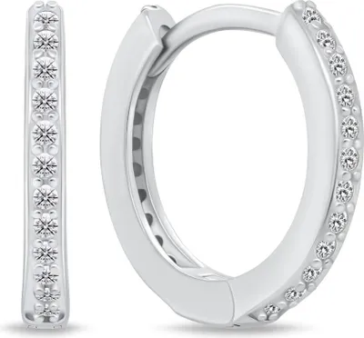 Productafbeelding van Zilveren oorbellen met glitters - EA159W - Diameter: 2,2 cm