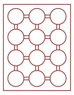 Produktbild von Lindner 2612 Münzbox mit 12 runden Vertiefungen für Münzkapseln mit Außen-Ø 58 mm-Rauchglas / dunkelrote Einlage