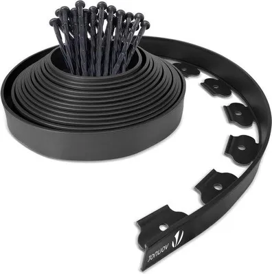 Produktbild von Famanu Gartenrand Kunststoff 10 m - 30 Erdanker - Höhe 50 mm - Schwarz