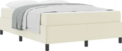 Obrázok produktu pre vidaXL Rám postele s matracom krémový 140 x 190 cm látka