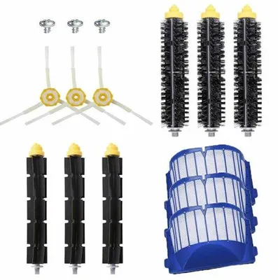Image de Kit de brosses filtrantes pour aspirateurs robots série 600 – Pièces de rechange pour brosses à vapeur