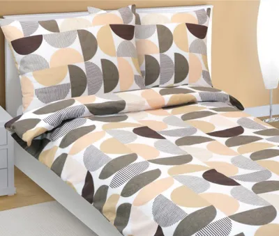 Obrázek produktu pro Flanelové povlečení - 140x200 cm, 70x90 - hnědá,béžová