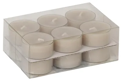 Produktbild von Teelichter in Kunststoffhülle Taupe 18/38mm, 12er-Pack