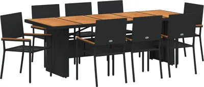 Obrázek produktu pro vidaXL Zahradní jídelní set 9 ks černý polyratan