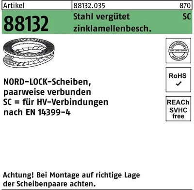 Produktbild von Unterlegscheibe R 88132 geklebt NL 27 SC Stahl vergütet zinklamellenbeschichtet