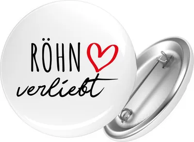 Produktbild von Huuraa Button Röhn verliebt 25mm rund mit Sicherheitsnadel Ansteckbutton Geschenkidee