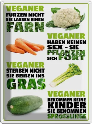 Obrázok produktu pre vianmo Plechový nápis 40x30 cm Veganer furzen nicht sterben