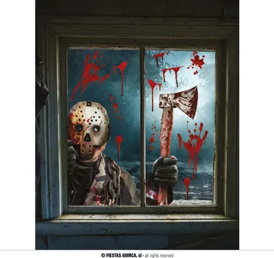 Obrázok produktu pre Halloween dekorácia okna vrah