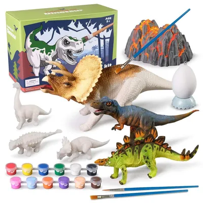 Image de Kit de dinosaures en 3D pour enfants de 3 à 15 ans, ensemble d'art et de bricolage, jouet de dessin, cadeau créatif