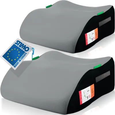 Produktbild von 2er Set Kindersitzerhöhung ergonomisch Kinder 135-150 cm Sitzerhöhung Auto Sitz ECE R129 Bezug waschbar Grau