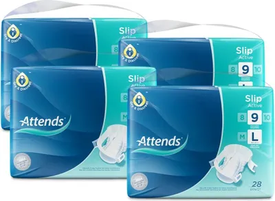 Produktbild von Attends Slip Active 9 Gr. L (Large) 112 Stück (1 Karton) Inkontinenz