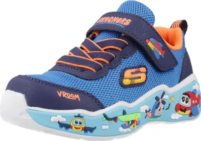 Image de Skechers Sneakers 100702OFWT in Blue & Navy Textile/ Synthetic/ Orange Trim color size 23