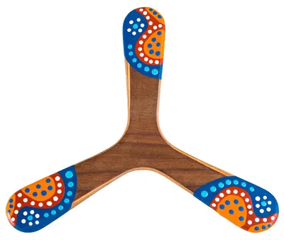 Obrázok produktu pre Ručne maľovaný bumerang Wallaby Boomerang Warrukay WB106 Drevo pre ľavákov 24 cm