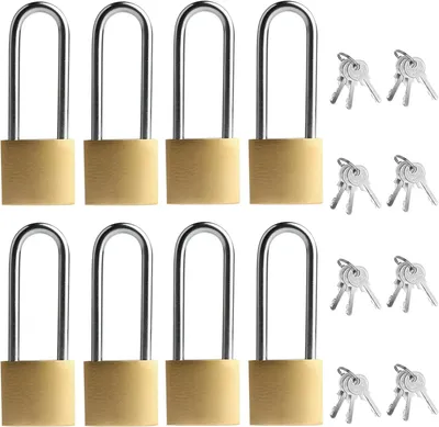 Produktbild von 8 Stück Vorhängeschlösser mit langem Bügel, 32 mm, gleichschließend