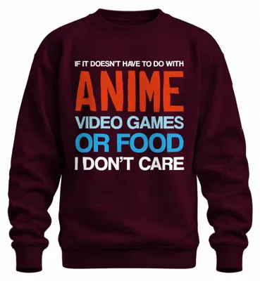 Imagen del producto de Sudadera uni para gamers, amantes de los videojuegos y fanáticos del anime, color burdeos, talla S