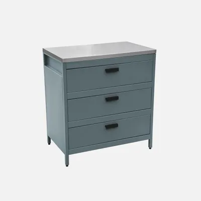 Produktbild von sweeek - Outdoor-Küche aus Stahl mit 3 Schubladen L 80 cm - Graublau