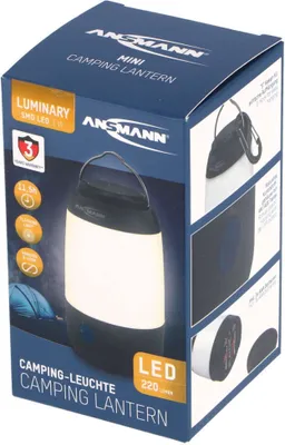 Zdjęcie produktu dla ANSMANN 1600-0388 Mini lampa kempingowa ANSMANN, obudowa z tworzywa sztucznego, czarna
