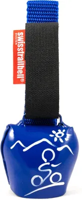 Produktbild von swisstrailbell® fresh Colour-Edition: Blau mit weißem MTB, dunkel-blaues Band, Fahrradklingel