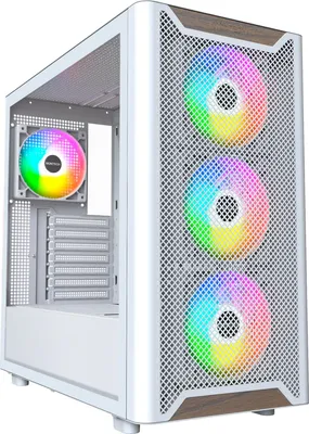 Produktbild von Montech XR Wood, Midi Tower, PC, Weiß, ATX, micro ATX, Mini-ITX, Walnussholz, Multi