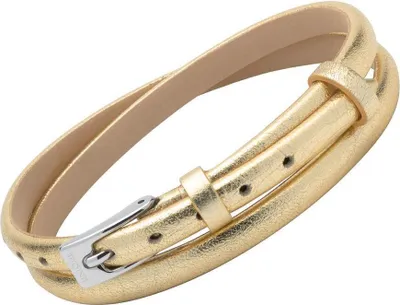 Produktbild von Armband aus Leder in Gold mit Schimmer