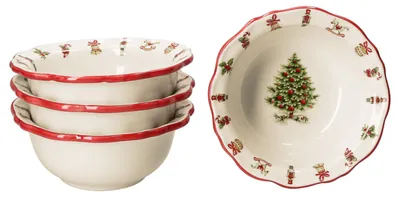 Obrázek produktu pro 4x Maestro Natale miska Ø17,5cm 470ml Keramická miska na cereální sušenky pro 4 osoby