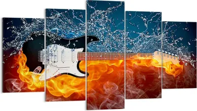 Produktbild von Bild auf Leinwand - Leinwandbild - Gitarre Instrument Musik - 160x85cm - Wand Bild - Wanddeko - Leinwanddruck - Bilder - Kunstdruck - Wanddekoration - Leinwand bilder - Wandkunst - EA160x85-0215