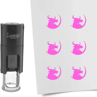Produktbild von CombiCraft Selbstfärbender Stempel 'Stier' in der Farbe Pink, Ø10mm