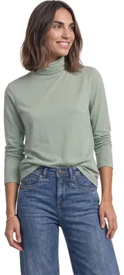 Produktbild von Street One Damen Langarm Shirt in Unifarbe mit Rollkragen