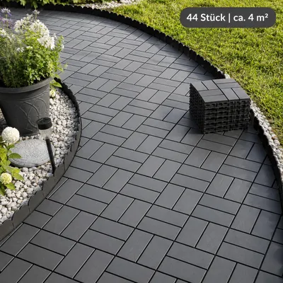 Produktbild von Terrassenfliesen 44 Stück 30×30 cm, ca. 4 m² Klickfliesen für Balkon, Terrasse & Garten, rutschfest, wetterfest