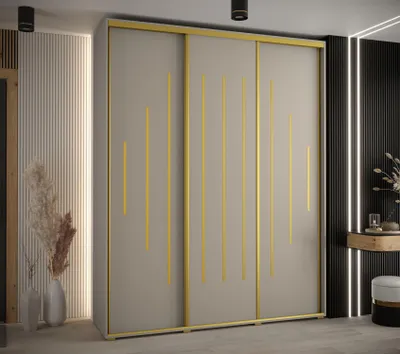 Produktbild von Kleiderschrank INDIRA 12 - 190/60 cm, Kaschmir/Gold