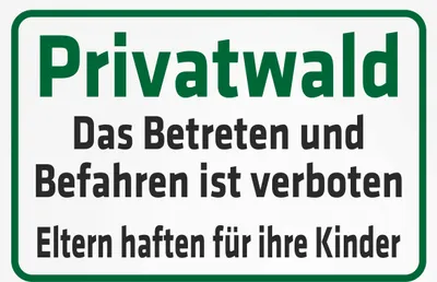 Produktbild von INDIGOS UG - Aufkleber - Sicherheit - Privatwald - Das Betreten und Befahren ist verboten - 600x400 mm