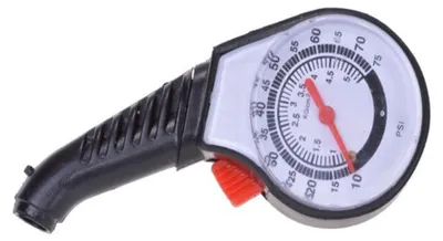 Image de Testeur de pression de pneus pour voitures, motos, vélos, scooters et cyclomoteurs. Manomètre pour mesurer la pression des pneus