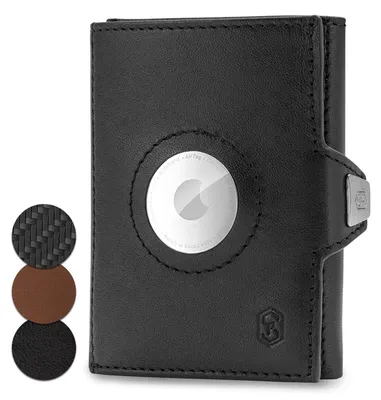 Image de Slimpuro Porte Carte Airtag Apple, Portefeuille Homme Cuir avec Blocage RFID, Porte Carte Bancaire Sécurisé avec Compartiment, Etui Anti RFID, Portefeuilles et Porte-cartes, Porte Monnaie Homme Femme