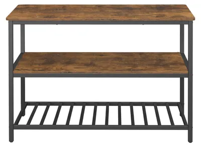 Obrázek produktu pro Kuchyňská polička s pracovní deskou a 3 úrovněmi | Vintage, hnědá a černá barva | 60 x 120 x 90 cm