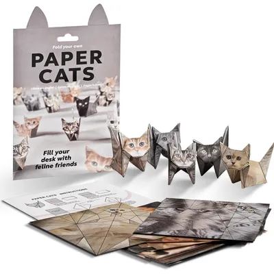 Produktbild von Origami Katzenset für Anfänger 50 Papierkatzen DIY Bastelset mit Videoanleitung