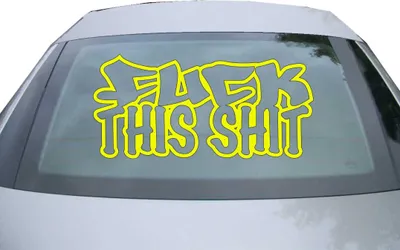 Produktbild von Indigos UG - Aufkleber Heckscheibe & Motorklappe DE2447 - neongelb - 600x285 mm - Fuck this Shit - Auto Scheiben Fenster Heckklappe Tuning Racing JDM - Die cut