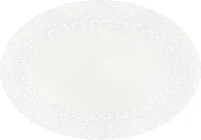 Produktbild von 2000x DUNI Tortenspitzen oval 17 x 24 cm Weiß