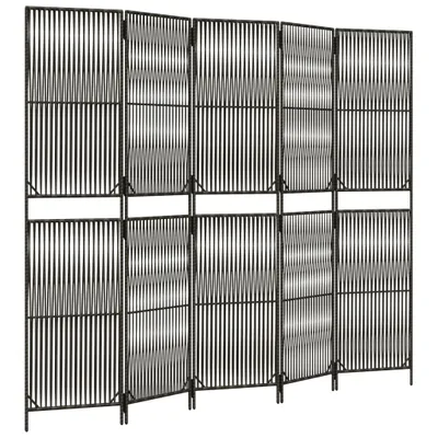 Produktbild von vidaXL Paravent 5-tlg. Grau Poly Rattan